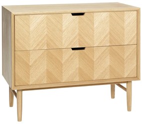 Cassettiera in rovere a spina di pesce - Hübsch