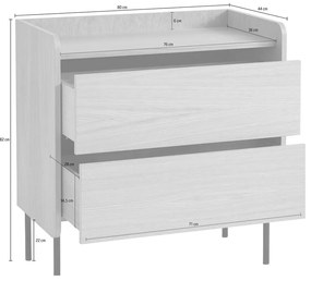 Cassettiera alta nera in rovere 80x82 cm Wrap - Bonami Selection