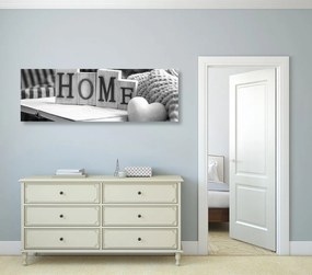 Quadro su tela – Con scritta Home e natura morta in bianco e nero