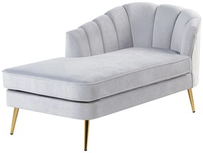 Chaise longue velluto grigio destra ALLIER Beliani