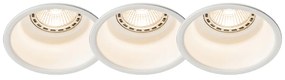 Set di 3 faretti da incasso moderni bianchi - Dept