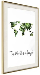 Poster  We Live in a Jungle  Cornice Quadri Cornice d'oro con passe-partout, Larghezza x Altezza Home decor 20x30