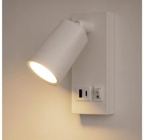 Luce Spot da parete a LED con USB CHARGE LED/5W/230V bianco