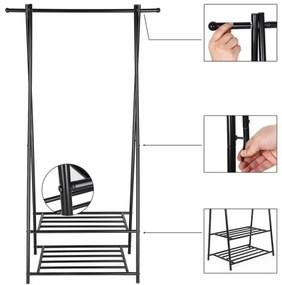 Appendiabiti da terra LINEA nero