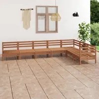 Set Salotto da Giardino 7 pz in Legno Massello di Pino Miele 3083017