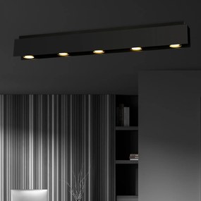 Plafoniera Moderna 5 Luci Cassiopea In Acciaio Nero