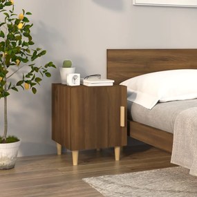 Comodini 2 pz Rovere Marrone in Legno Multistrato