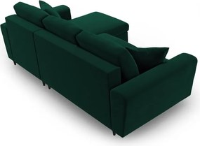 Divano angolare verde allungabile e con contenitore con rivestimento in velluto Kyoto – Cosmopolitan Design