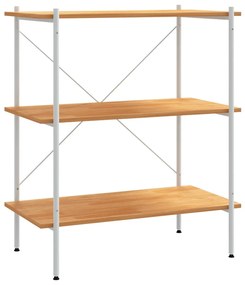 Scaffale con 3 mensole bianco e rovere 80x40x92 cm