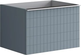 Mobile da bagno da fissare sotto lavabo L 60 x H 40 x P 45.5 cm indaco laccato, 2 cassetti Pixel grid