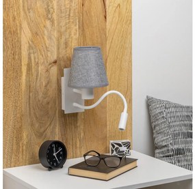 Brilagi - Applique a LED NUBILA 1xE27/25W/230V + LED/3W bianco/grigio