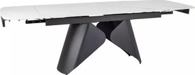 Tavolo Armando estensibile in ceramica – bianco opaco / struttura nero opaco – 160/240x90x75 cm