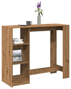 Tavolo Bar Con Ripiano Rovere 124x46x103,5 Cm Multistrato /