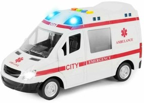 Trade Shop - Ambulanza Giocattolo Bambini Con Movimento A Batterie Sirena Luci E Suoni