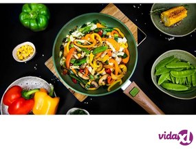 Just Vegan Padella ECO con Manico Rimovibile 24 cm in Alluminio Verde