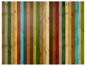 Fotomurale  Wooden rainbow  Colore colorful, Dimensioni e Misure 350x270