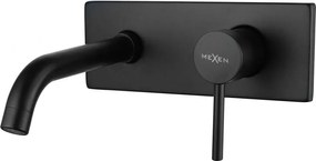 Mexen Alma rubinetto da parete per lavabo, nero - 75115-70