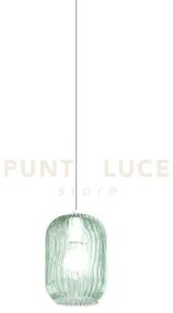 Sospensione cromo 5 luci tonda vetri verde 1181cr-s5 t-ve