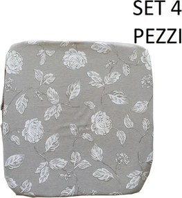 Cuscino Coprisedia Mollettone imbottito con fascia elastico GRIGIO FANTASIA 4 PEZZI