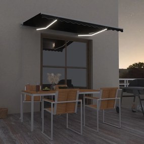 Tenda Da Sole Retrattile Manuale Con Led 300x250 Cm Antracite /