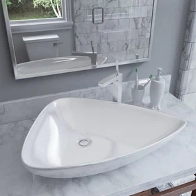 Lavandino Triangolare İn Ceramica Bianco 645x455x115 Mm /