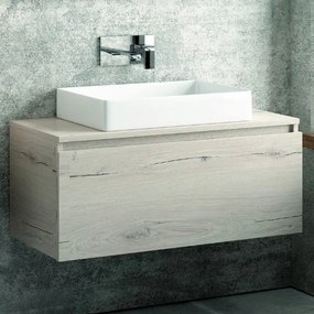 Composizione bagno sospesa 100cm mobile specchio e colonna - KAMALU