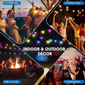 Immax NEO 07900L -LED RGB+CCT Dimmerabile catena 15xLED/1W/230V 15m Wi-Fi Tuya IP65+RC