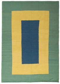 Kilim Tappeto 170x250 Verde (Iran) Tessuto A Mano