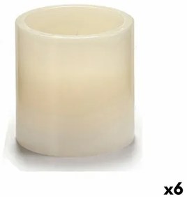 Candela LED Crema 7,5 x 7,5 x 7,5 cm (6 Unità)