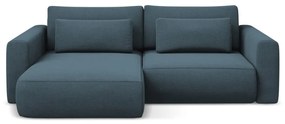 Divano angolare blu allungabile/con contenitore (con penisola a sinistra/con chaise lounge) Kapua – Makamii
