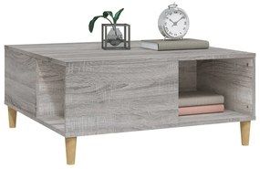 Tavolino salotto grigio sonoma 80x80x36,5 cm legno multistrato