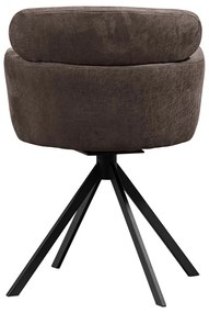 Sedia da pranzo marrone scuro in imbottito con braccioli Fenne – WOOOD