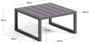 Kave Home - Tavolino 100% da esterno Comova in alluminio nero 60 x 60 cm