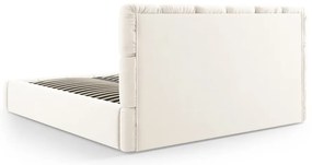 Letto matrimoniale imbottito color crema in velluto con contenitore con rete inclusa 180x200 cm Bellis – Micadoni