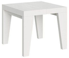 Tavolo allungabile Naxy made in italy itamoby in diverse dimensioni e finiture, Bianco Frassino / 90x90/246 cm