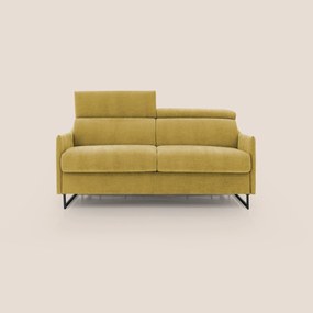 Loto divano letto salvaspazio materasso H18 cm con piedi alti in morbido tessuto impermeabile T14 giallo