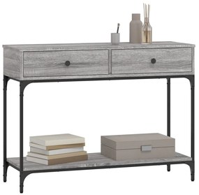 Tavolino consolle grigio sonoma 100x34,5x75cm legno multistrato