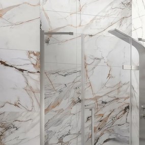 Porta doccia 130cm battente con 2 laterali finitura acciaio spazzolato | KT6000AC - KAMALU