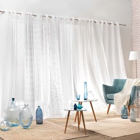 Tenda sottile bianca/argentata in voile 140x240 cm Floressia – douceur d'intérieur