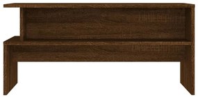 Tavolino salotto rovere marrone 90x55x42,5 cm legno multistrato