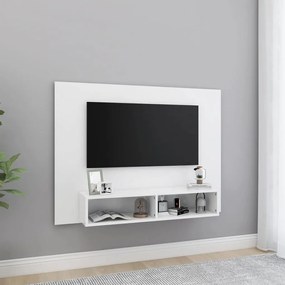 Mobile tv a muro bianco 120x23,5x90 cm in truciolato