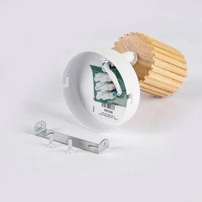 Brilagi - Faretto da parete MODERN WOOD 1xGU10/8W/230V legno di gomma/bianco