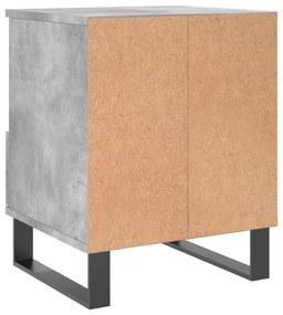 Comodini 2pz Grigio Cemento 40x35x50 cm in Legno Multistrato