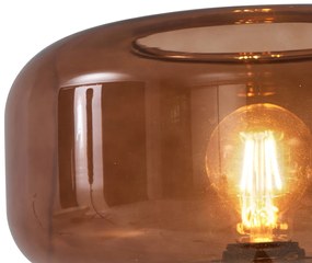 Lampada da terra retrò nera con vetro bronzo - Bizle