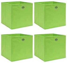 Scatole Portaoggetti 4pz Verdi 32x32x32 Cm Tessuto /
