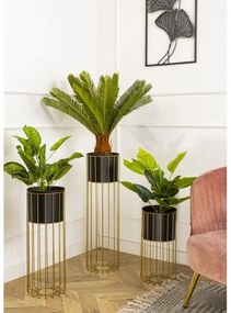 Vaso da fiori in metallo LOFT 70x20 cm oro/nero
