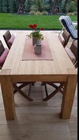 Tavolo da pranzo allungabile in legno abete naturale moderno 160x90 cm