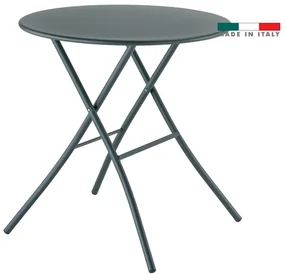 Tavolo da pranzo per giardino Gaia FIAM struttura e superficie in Acciaio antracite per 2 persone Ø 67 cm