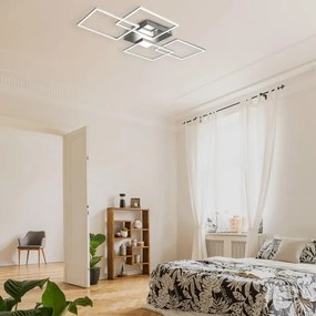 Plafoniera LED moderno Frame, argento95.6 cm