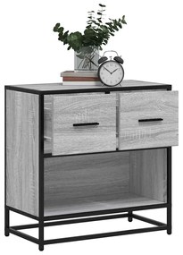 Comodino Grigio Sonoma 60x31x60 Cm Legno Multistrato E Metallo /